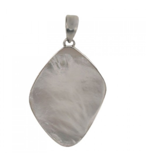 Free Form Mother of Pearl Pendant, Sterling Silver